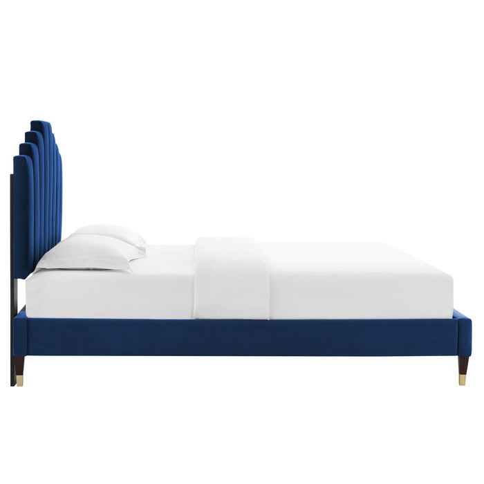 Elise Twin Performance Velvet Platform Bed