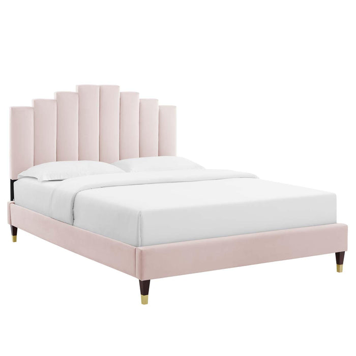 Elise King Performance Velvet Platform Bed