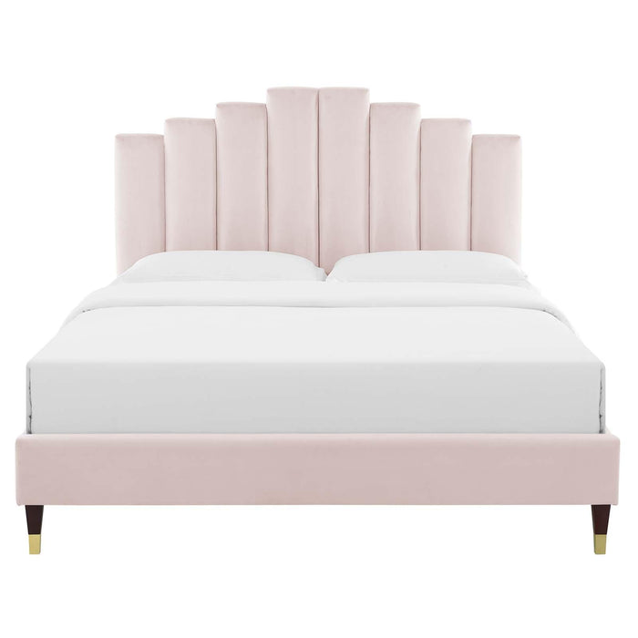 Elise Queen Performance Velvet Platform Bed