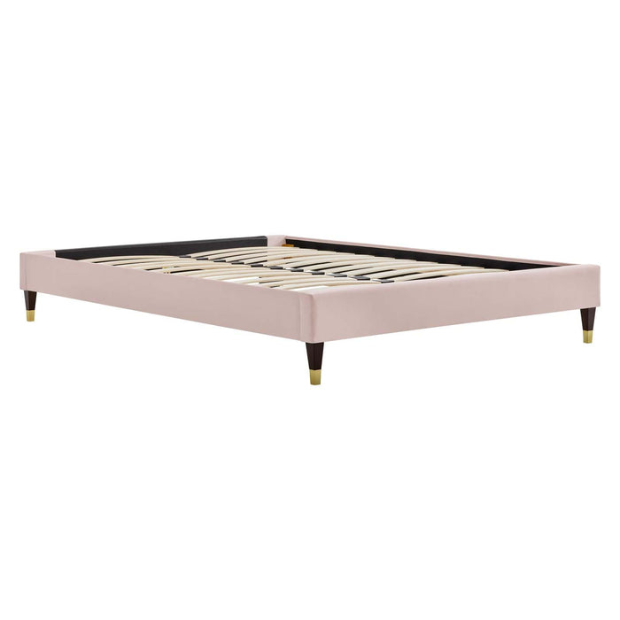 Elise Full Performance Velvet Platform Bed