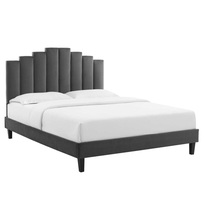 Elise Twin Performance Velvet Platform Bed