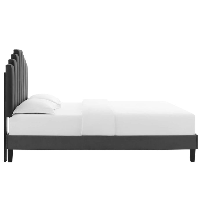 Elise Queen Performance Velvet Platform Bed