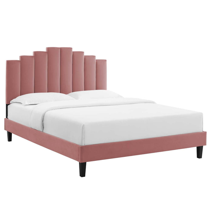 Elise Full Performance Velvet Platform Bed