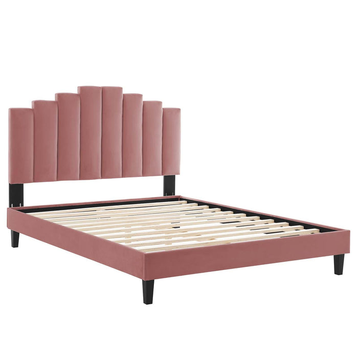 Elise Full Performance Velvet Platform Bed