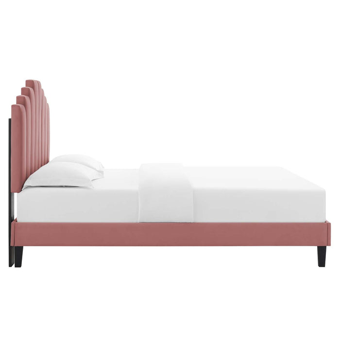 Elise Queen Performance Velvet Platform Bed