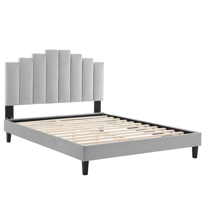 Elise Full Performance Velvet Platform Bed