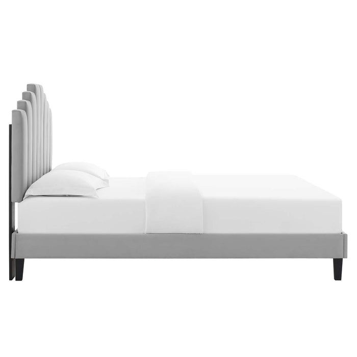 Elise Full Performance Velvet Platform Bed