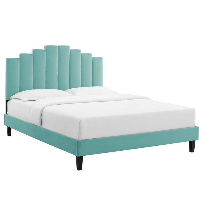 Elise Full Performance Velvet Platform Bed