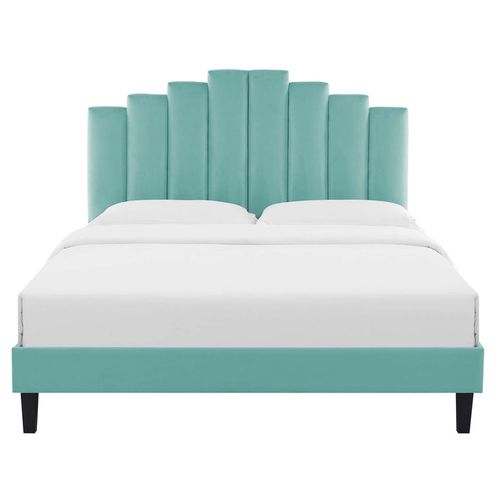 Elise Queen Performance Velvet Platform Bed