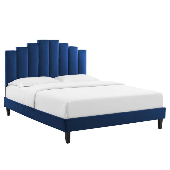 Elise Queen Performance Velvet Platform Bed