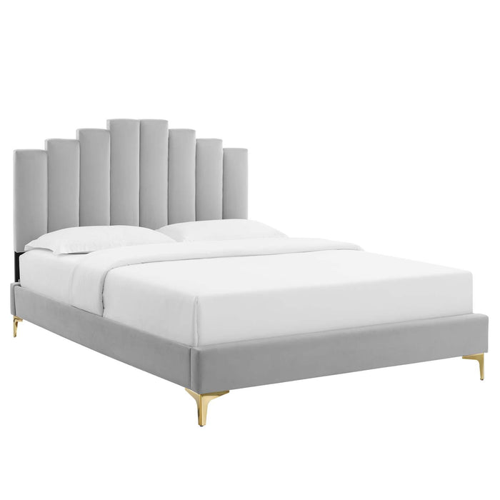 Elise Queen Performance Velvet Platform Bed