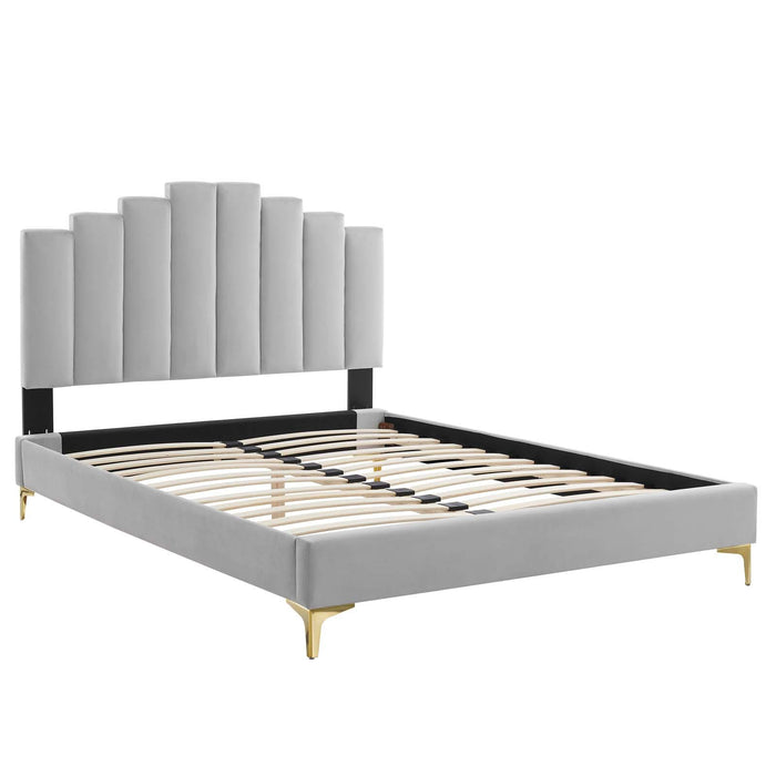 Elise Twin Performance Velvet Platform Bed