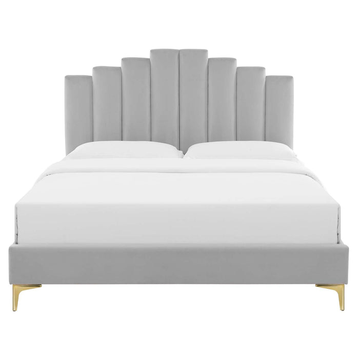 Elise Queen Performance Velvet Platform Bed