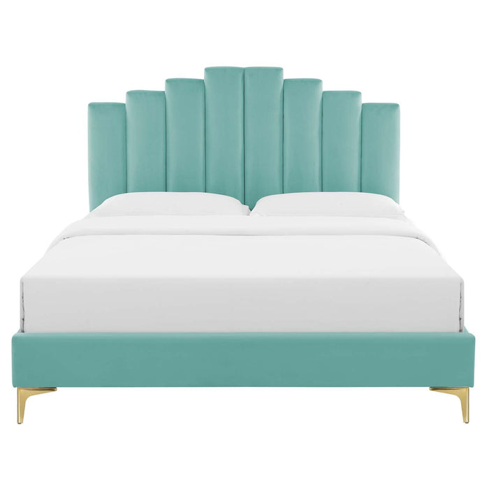 Elise Full Performance Velvet Platform Bed