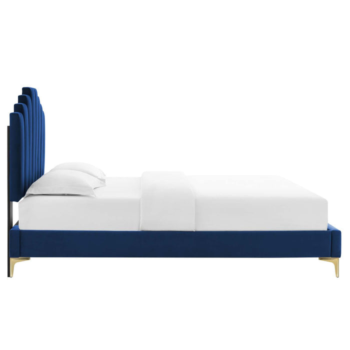 Elise Twin Performance Velvet Platform Bed