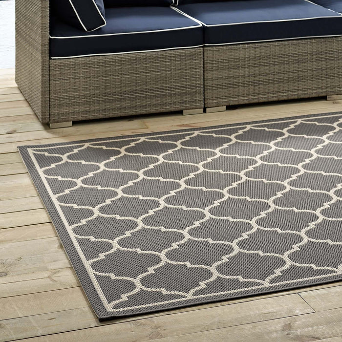 Avena Moroccan Quatrefoil Trellis 8x10 Indoor and Outdoor Area Rug