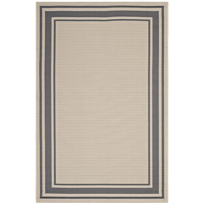 Rim Solid Border 8x10 Indoor and Outdoor Area Rug