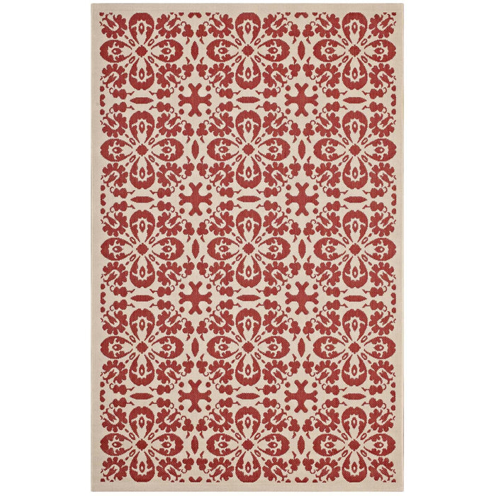 Ariana Vintage Floral Trellis 5x8 Indoor and Outdoor Area Rug