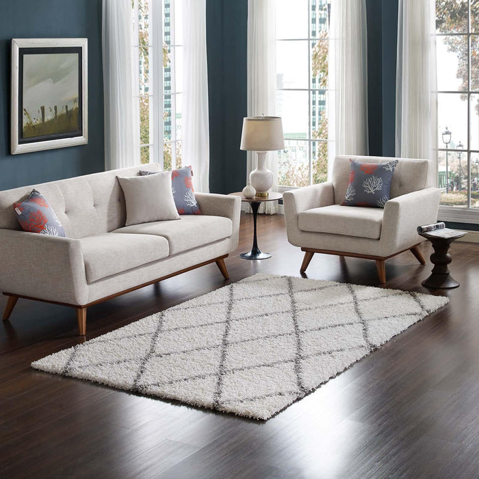 Toryn Diamond Lattice 5x8 Shag Area Rug