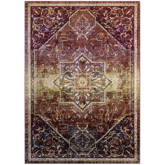 Success Kaede Transitional Distressed Vintage Floral Persian Medallion 4x6 Area Rug image