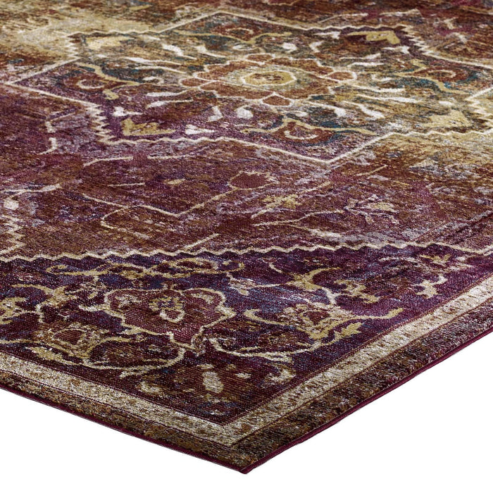 Success Kaede Transitional Distressed Vintage Floral Persian Medallion 5x8 Area Rug