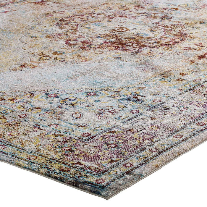 Success Merritt Transitional Distressed Floral Persian Medallion 4x6 Area Rug