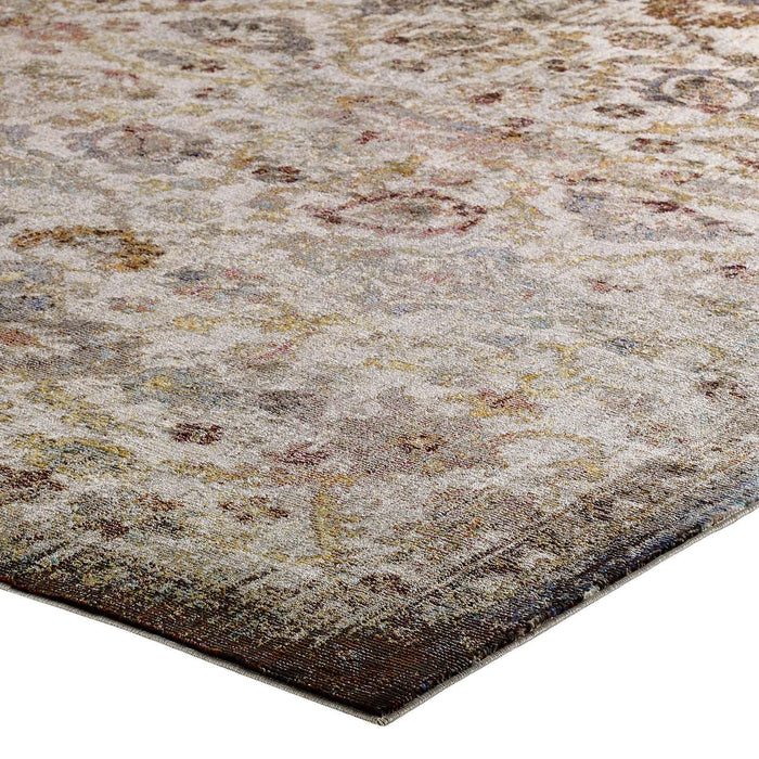 Success Kaede Distressed Vintage Floral Moroccan Trellis 8x10 Area Rug