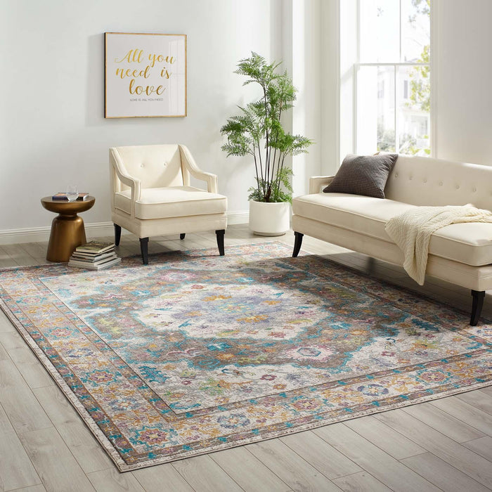 Success Anisah Distressed Floral Persian Medallion 8x10 Area Rug