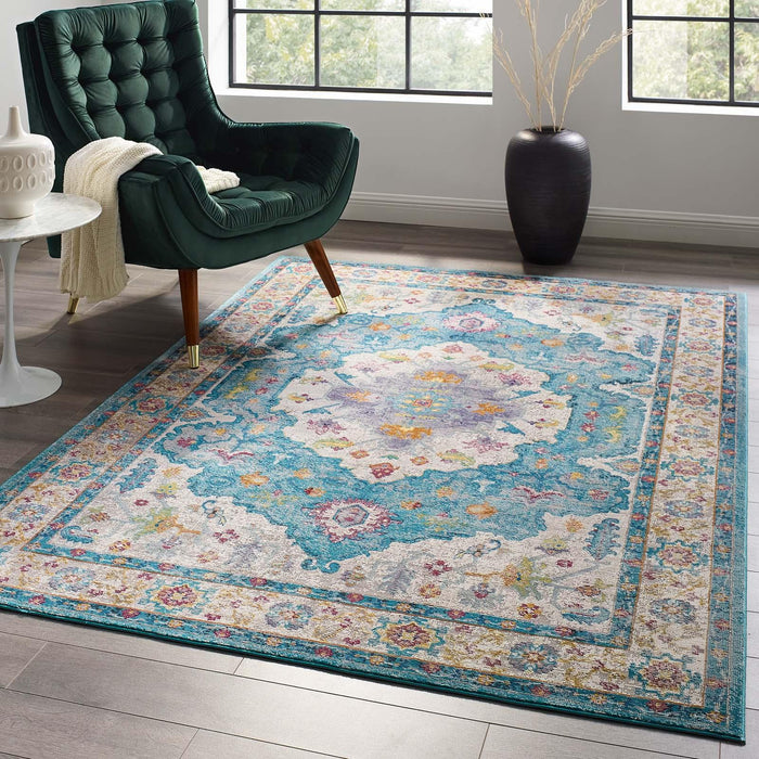 Success Anisah Distressed Floral Persian Medallion 5x8 Area Rug