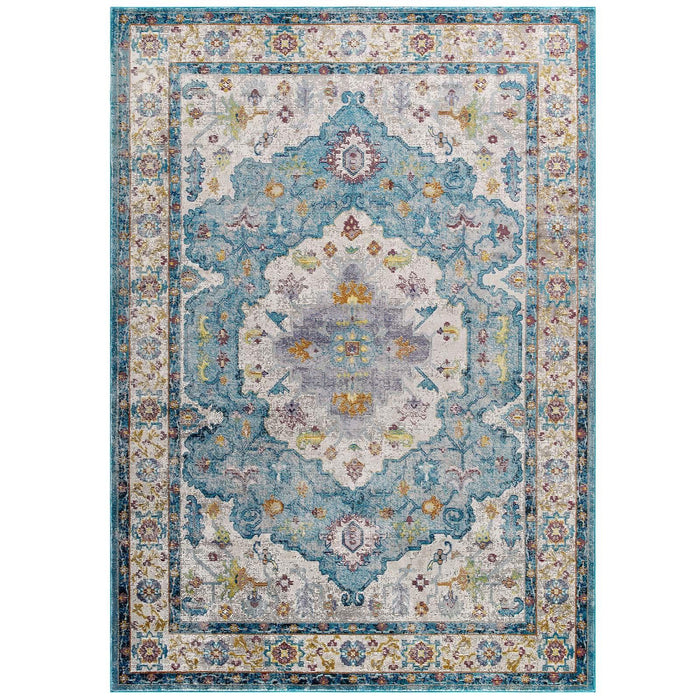 Success Anisah Distressed Floral Persian Medallion 5x8 Area Rug