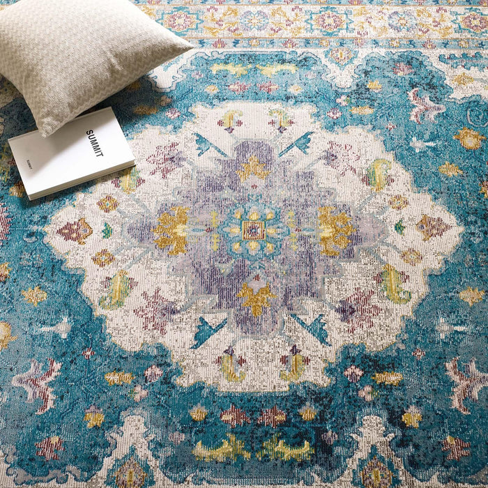 Success Anisah Distressed Floral Persian Medallion 8x10 Area Rug