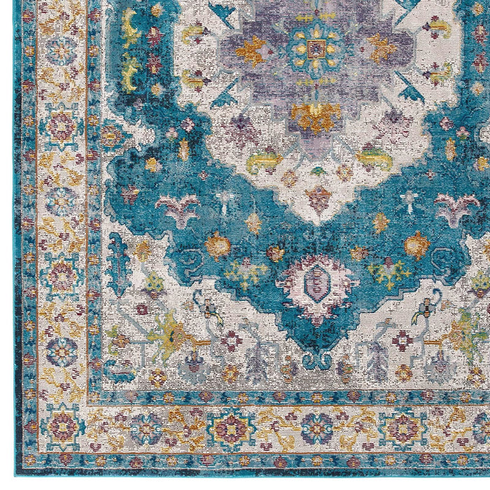 Success Anisah Distressed Floral Persian Medallion 8x10 Area Rug