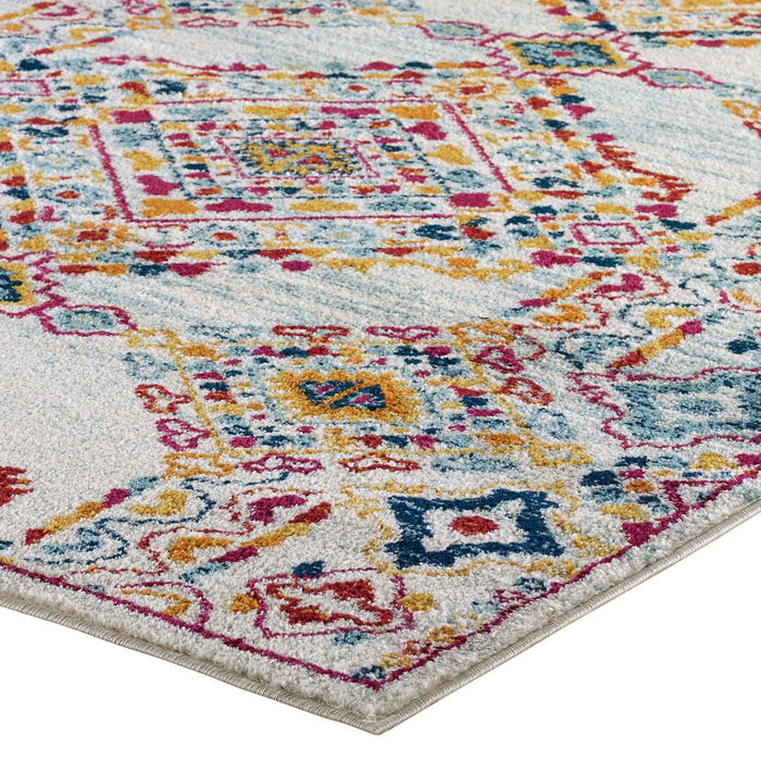 Entourage Khalida Distressed Floral Lattice 8x10 Area Rug