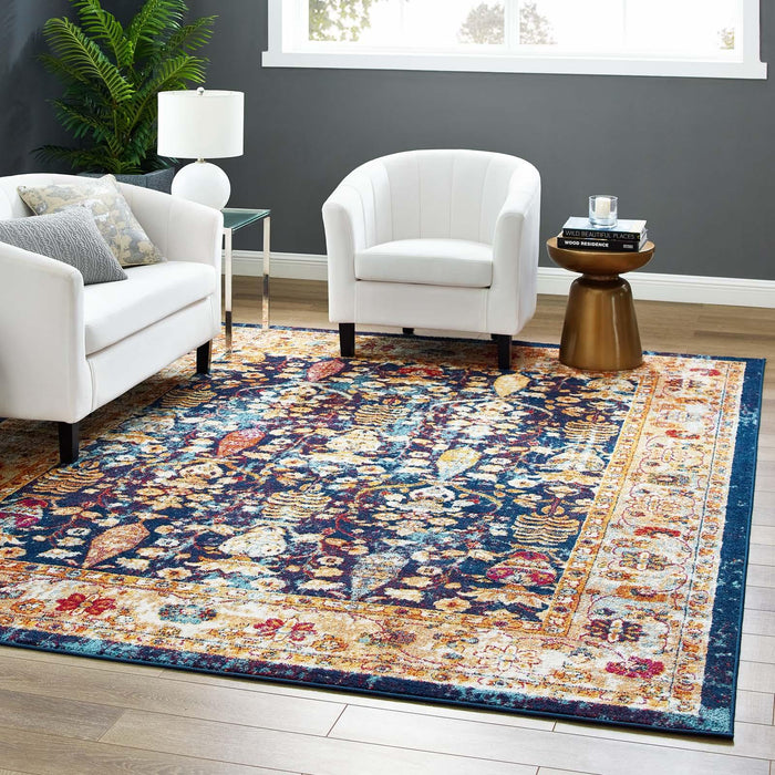 Entourage Jessa Distressed Vintage Floral Lattice 8x10 Area Rug