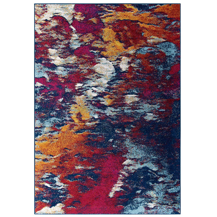 Entourage Foliage Contemporary Modern Abstract 5x8 Area Rug image