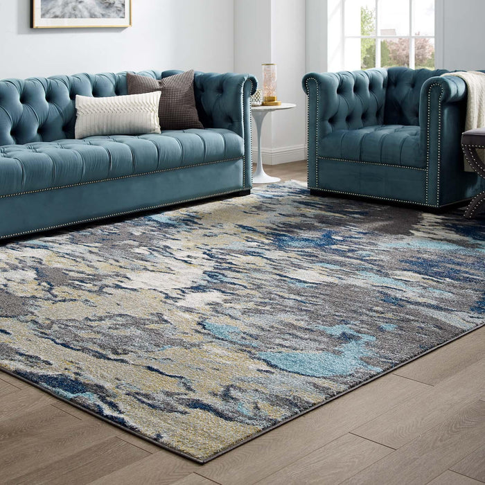 Entourage Foliage Contemporary Modern Abstract 8x10 Area Rug