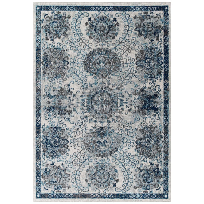 Entourage Kensie Distressed Floral Moroccan Trellis 8x10 Area Rug