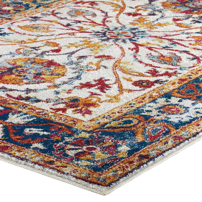 Entourage Samira Distressed Vintage Floral Persian Medallion 5x8 Area Rug