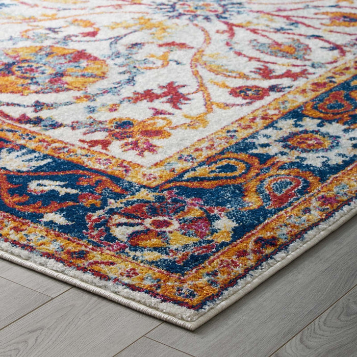 Entourage Samira Distressed Vintage Floral Persian Medallion 5x8 Area Rug