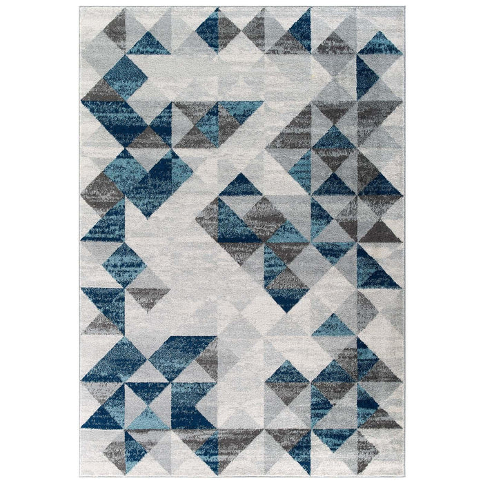 Entourage Elettra Distressed Geometric Triangle Mosaic 8x10 Area Rug