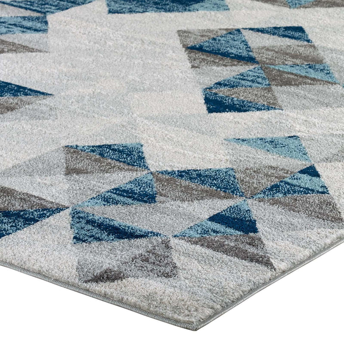 Entourage Elettra Distressed Geometric Triangle Mosaic 5x8 Area Rug