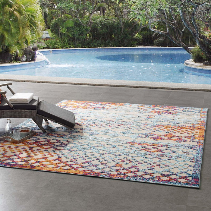 Reflect Giada Abstract Diamond Moroccan Trellis 8x10 Indoor/Outdoor Area Rug