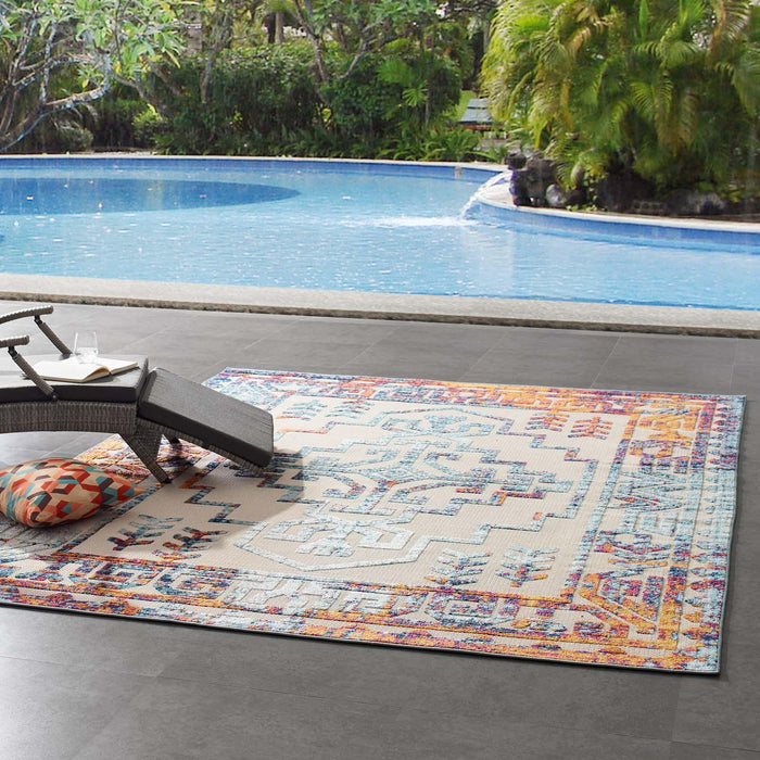 Reflect Nyssa Distressed Geometric Southwestern Aztec 8x10 Indoor/Outdoor Area Rug