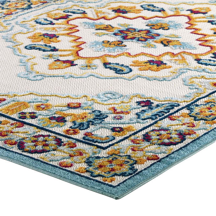 Reflect Ansel Distressed Floral Persian Medallion 5x8 Indoor and Outdoor Area Rug