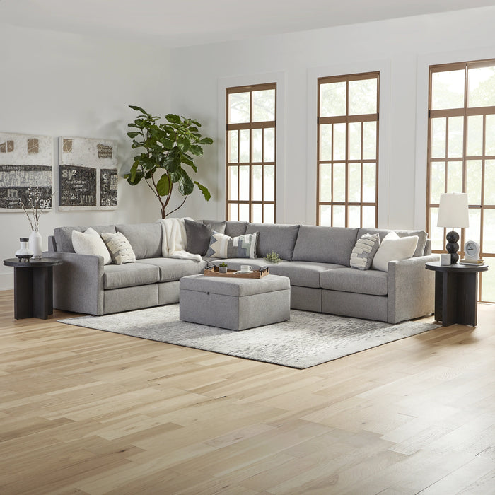 Flex 6-Seat Sectional with Narrow Arm and Storage Ottoman - 5000003380