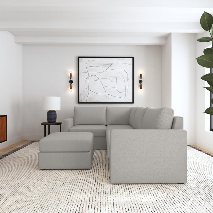 Flex 4-Seat Sectional with Standard Arm and Ottoman