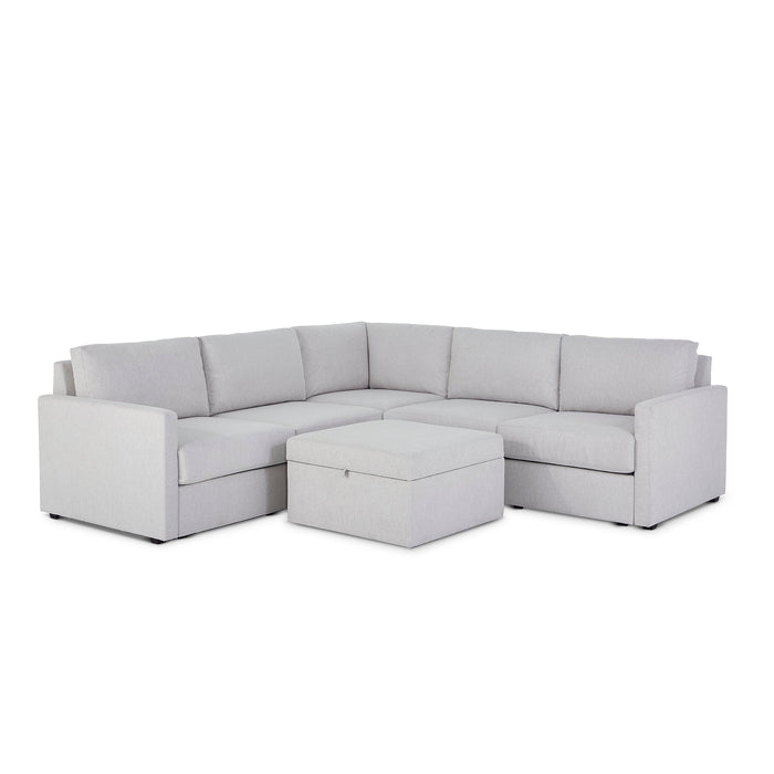 Flex 5-Seat Sectional with Narrow Arm and Storage Ottoman - 5000003371