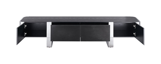 Leknes TV Stand Black w/ Silver Frame