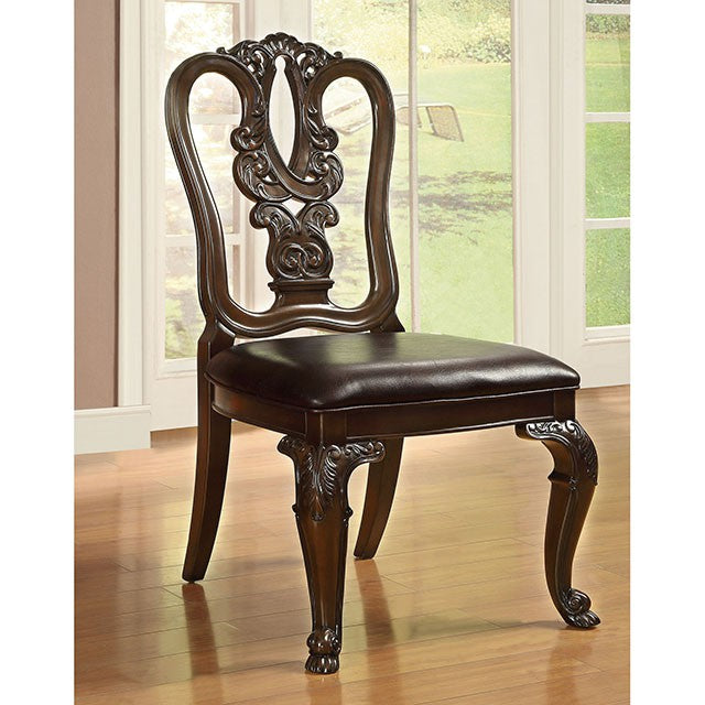 Bellagio Brown Cherry Wooden Side Chair (2/CTN)