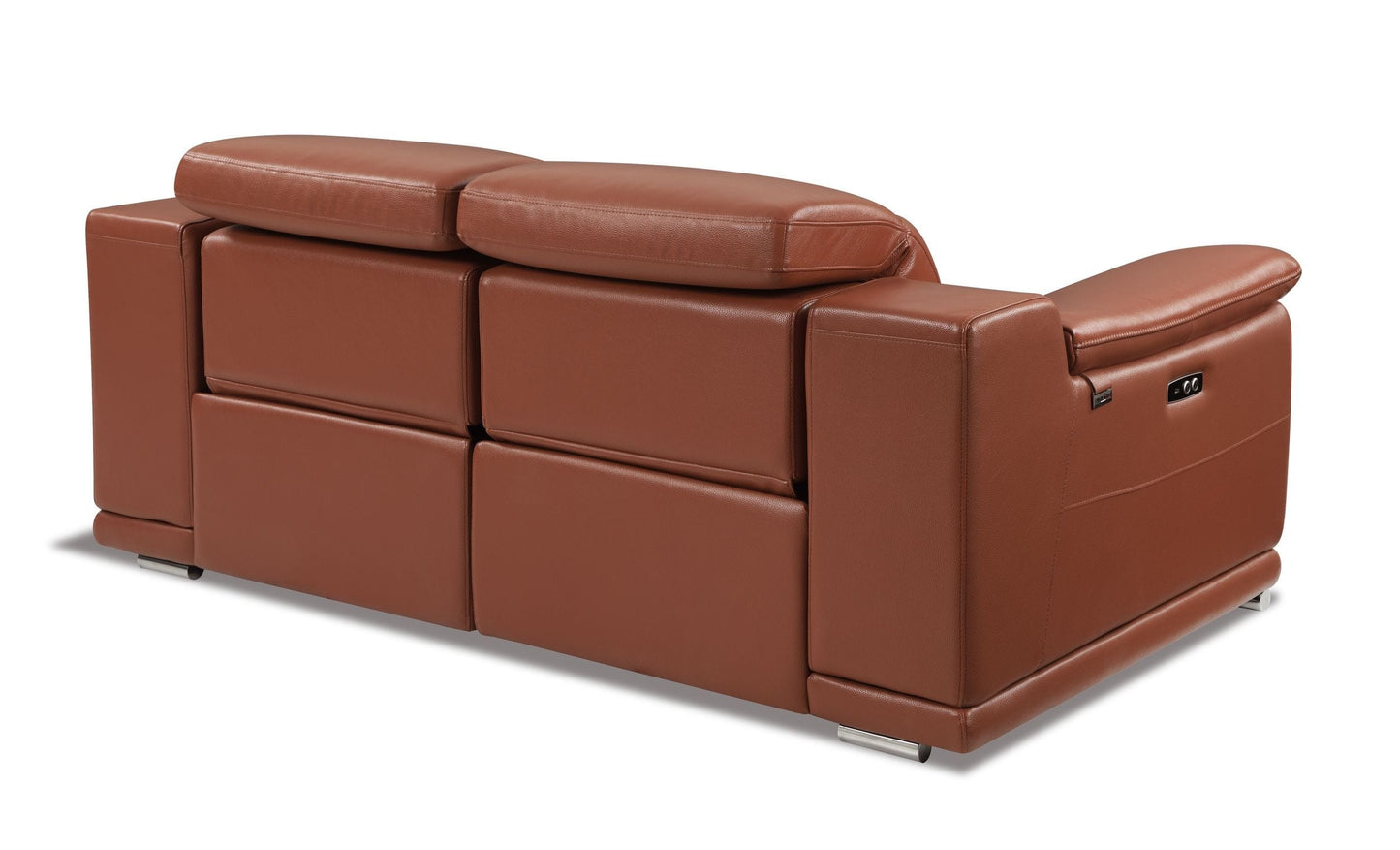 # Alanzo Italian Leather Power Reclining Sofa CAMEL